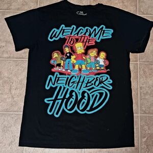 Black Graphic T-Shirt with The Simpsons Print